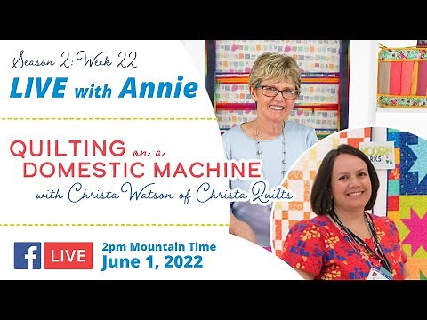 S2, Ep 22: Quilting on a Domestic Machine with Christa Watson of Christa Quilts (LIVE with Annie)