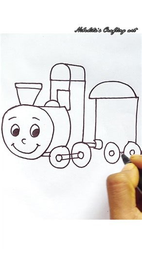 Nibedita's crafting art ❤️🌼 | Easy toy train drawing tutorial for beginners / How to draw a toy train easily step by step . . Follow me for more tutorials and comment... | Instagram