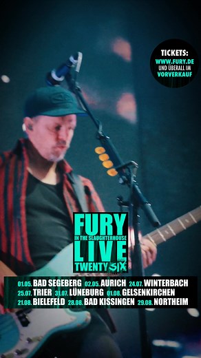 33 reactions | Weil die Sommershows 2025 so unfassbar schön waren, gehen Fury In The Slaughterhouse auch 2026 auf große Tour! Erlebt echten Rock’n’Roll live und freut euch auf eine energiegeladene Show! Sichert euch jetzt schnell Tickets für die „FURY LIVE TWENTY SIX“-Tour!  | Semmel-Concerts | Facebook