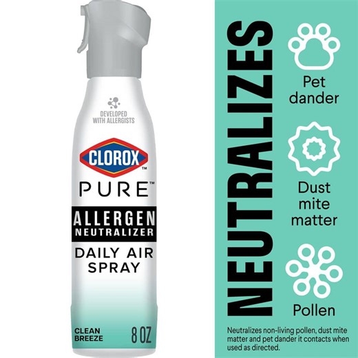 Reviews for Clorox 8 oz. PURE Allergen Neutralizer Clean Breeze Air Freshener Spray | Pg 1 - The Home Depot