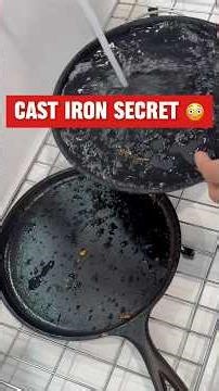 How to Clean Cast Iron Pan Properly 🔥 (No Rust, No Damage!) #shorts #castiron #cleaning #viralvideo
