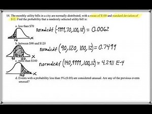 Math 209 : 6.2 #14 (Statistics Tutorial : Normal Distributions, normalcdf)