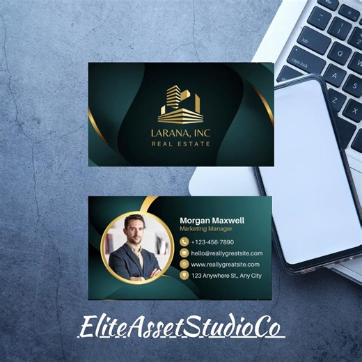 Modern Realtor Business Card Template With Photo (canva Editable, Digital Download) - Etsy
