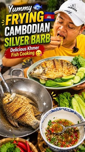 🐟 Yummy Frying Cambodian Silver Barb | Delicious Khmer Fish Cooking 🇰🇭
