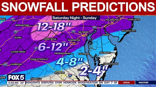 Snowfall predictions for DC, MD & VA | Top AM headlines