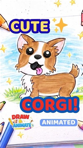 Cute Corgi Drawing Comes Alive! 🐶✨ #shorts