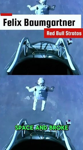 He Jumped From SPACE… And Went SUPERSONIC 😳 #geography #space #facts #jumpscare