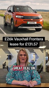 Vauxhall Frontera Electric 83 kw Ultimate 44 kwh 5 dr Auto Vauxhall Frontera Electric 83 KW GS 44kwH PCH: 2 years 12 months upfront 5,000 miles GS: £131.57/month inc. VAT Ultimate: £142.99/month inc. VAT All figures were correct at the time of production. Transcript: Have you heard about our Vauxhall Frontera special offer? We've got a great deal on the full electric, and we've got the GS version available or the Ultimate? The Ultimate is anticipated for April delivery, and the GS is coming thro