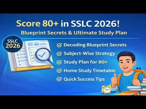 Score 80+ in SSLC 2026 | Blueprint Secrets & Study Plan | Study time table