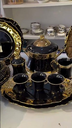 Luxury Black Dinner Set & Tea Set | Elegant Ceramic Dining Collection🥰#PremiumTableware