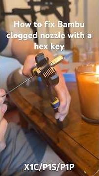 Unclogging @BambuLab nozzle above the heatbreak with the hex key #x1c #p1s