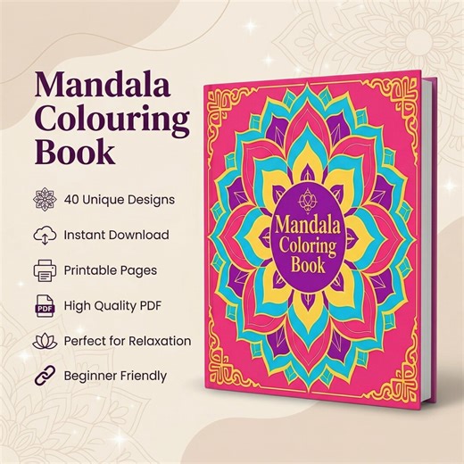 40 Mandala Coloring Pages for Adults | Stress Relief | Mindfulness | (PDF Download) - Etsy