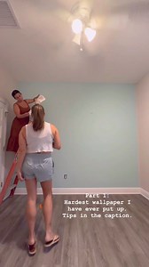 Part 1: All right, so although this wallpaper is absolutely beautiful it was quite difficult. So here are a couple of tips. 🌱One make sure when you’re picking wallpaper that it is patterned and not a light color. Light colors have a tendency of showing more imperfections. 🌱 make sure that you take the most time on the very first panel getting it right. Because that sets you up for success for the rest of the panels. 🌱 don’t be scared to rip it off slightly and start all over. Normally a wall 