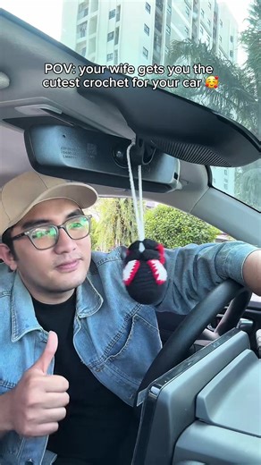 Making your car mirror look cooler than ever #crochet #carhanger #spiderman #valentinesday #crochetgift