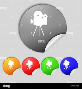 Video camera sign icon.content button. Set colourful buttons. Vector illustration Stock Vector Image & Art - Alamy