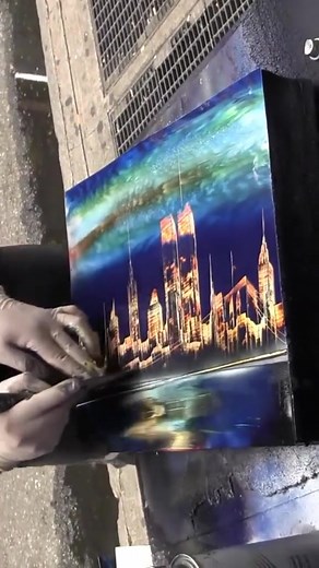 Abstract Cityscape Painting Techniques in Outdoor Settings