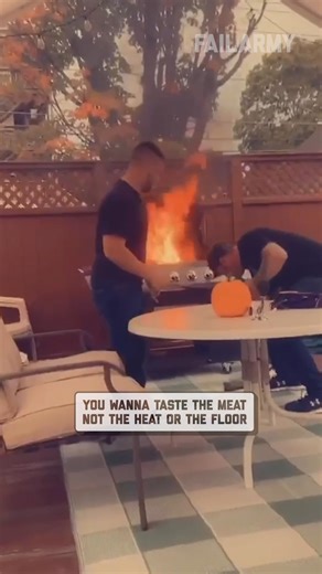 hose that steak off and try again 🤣🔥🥩 #grill #steak #fire #fail #cooking #fail #shorts | FailArmy