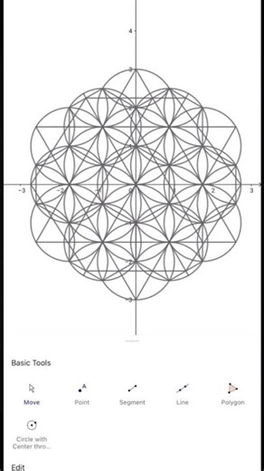 Geogebra Hexagonal Flower of Life #math #geometricdrawing #geometry #mathart #geogebra #floweroflife