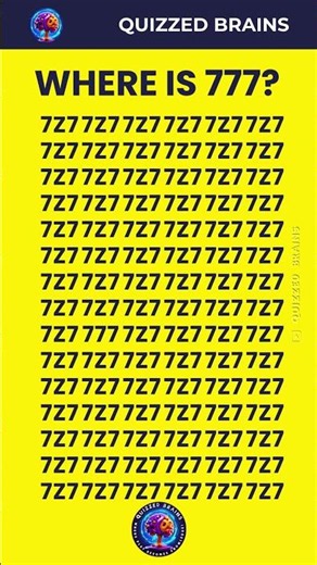 Can your brain process this? Find the 777 among 7Z7s! 🧠⚡