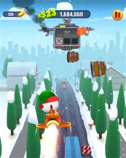 Talking Tom Gold Run Elf Angela vs Boss Fights in Christmas Funny Race Android Gameplay #Shorts