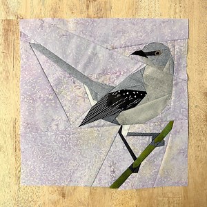 Northern Mockingbird Fpp--backyard Birds Series--2 Sizes Included--paper Piecing Quilt Block Pattern - Etsy