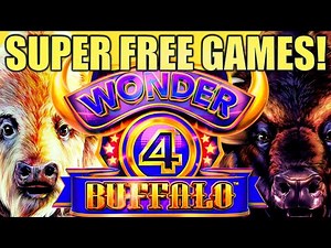 ★SUPER FREE GAMES!★ IT HAPPENED! TWICE! NEW! WONDER 4 BUFFALO!! 🦬 Slot Machine (ARISTOCRAT GAMING).