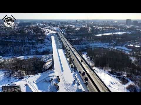 Route 8 Bridge Replacement update, Akron Ohio Drone flight 1-28-2026
