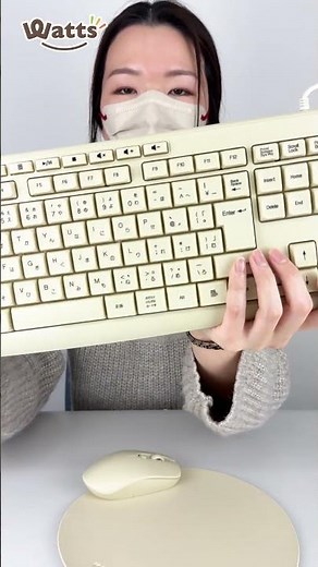 【デスク周り】便利でおしゃれ♪『キーボード・ワイヤレスマウス・マウスパッド』をご紹介♪ワッツでしか買えないオリジナルアイテムです♡ ＃shorts #100円ショップ #100均 #ワッツ