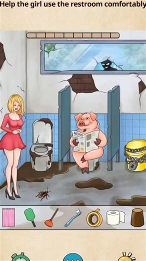 Nightmare puzzles level 81 help the girl use the restroom comfortably. #wolfwave #games #restroom