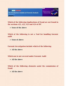 An introductory module on Forensic Analysis COURSE ANSWERS IGOT KARMAYOGI