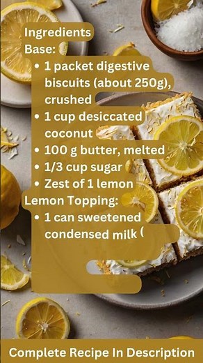 Lemon Coconut Slice – Recipe by What Shall I Cook