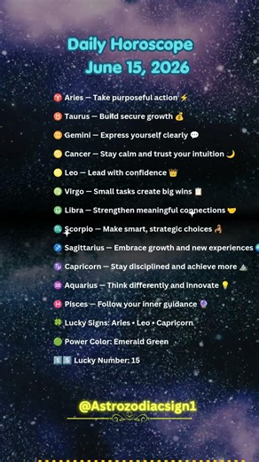 🌟 June 15, 2026 Horoscope for All 12 Zodiac Signs 🔮Bold Moves, Balance & Intuition! #zodiacsigns