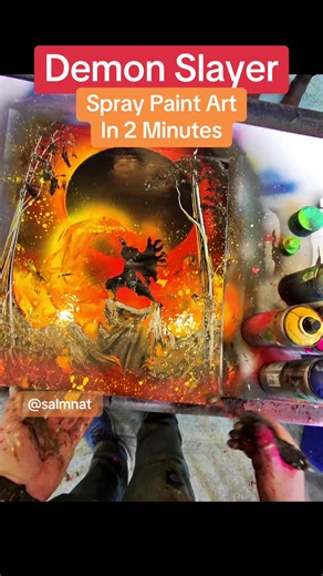 Demon Slayer Rengoku: Stunning Spray Paint Art
