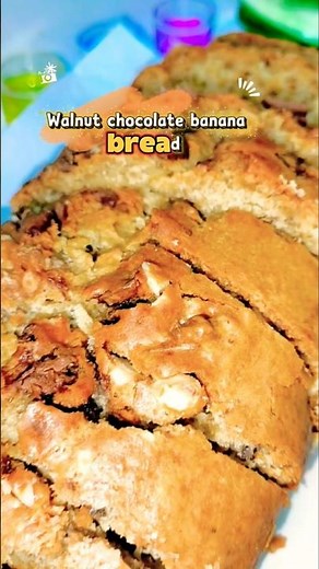 Moist & Delicious Banana Walnut Bread #banana #bananabread #baking #dessert #shorts#browsefeatures