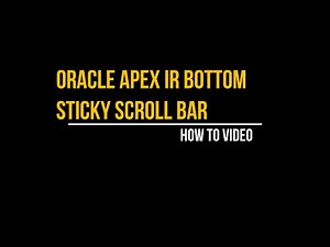 Add Sticky Scrollbar to Oracle APEX Interactive Report