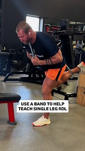 There are a lot of good ways to teach the single leg RDL. I like using a cable stack and/or a foam roller as well. It’s also good to start with lock stand RDLs at first. But this is another great option for the stated reasons and it also helps stretch your RF which is always a good thing. #legday #glutes #hamstrings | Judd Lienhard