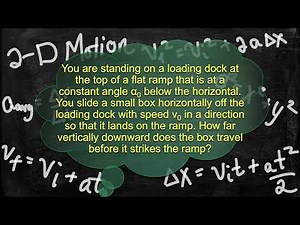Physics Problem Two Dimensional (2-D) Motion - Projectile Motion - Sliding a Box off a Ramp