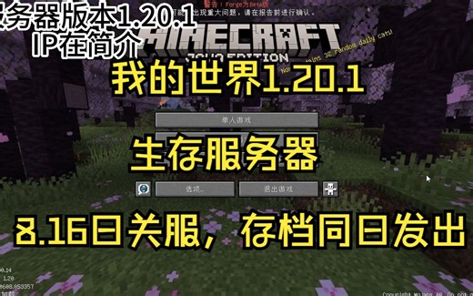 一个临时我的世界java版1.20.1生存服务器
