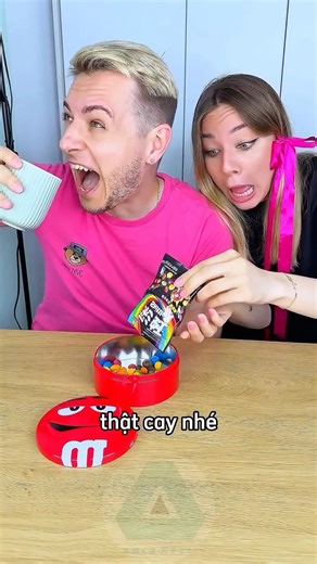 The girl poured spicy candies into her mouth because he wouldn't let her eat #shorts