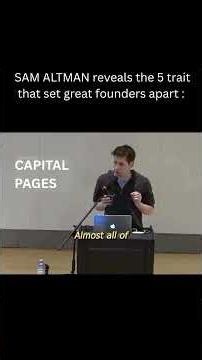Traits of Great Founders According to Sam Altman, Millionaire problem Wealth affirmation,BusinessAdv