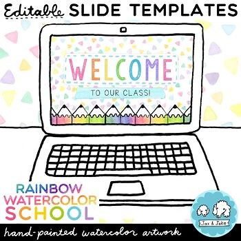 Rainbow Watercolor School Daily Slides Templates For Google Slides Powerpoint