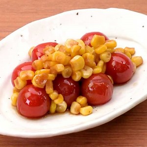 簡単おつまみ！ ミニトマトとコーンのポン酢炒めのレシピ動画・作り方 | デリッシュキッチン
