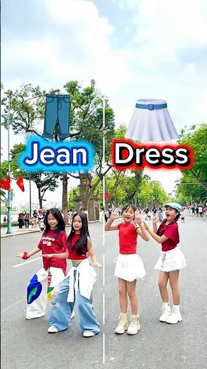Jeans 👖 vs Dress 👗 Who Wins? 😳 Copines Dance Challenge #shorts