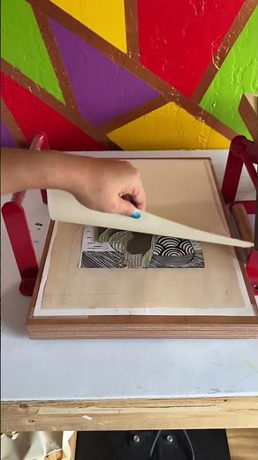 First color of a three color Linocut print! #printmaking #blockprinting #linocut #multicolor #myart