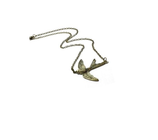 Flying Bird Swallow Pendant Necklace - Etsy