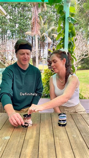 Rachel & Jesse played ‘Who’s More…’ and things got real, so we couldn't help ourselves 👇🏼 We're asking you: → Who's more likely to remember their anniversary? (Rachel took 15 years. At least we know ours is next week 😉) → Who's more spontaneous? (Debatable — but we are throwing a sale) → Who's got better hair? (You, obviously. Especially with our scrunchies 💚) Next week marks another year of KOOSHOO — 13 to be exact. Thirteen years of you showing up for plastic-free, people-first, planet-fri