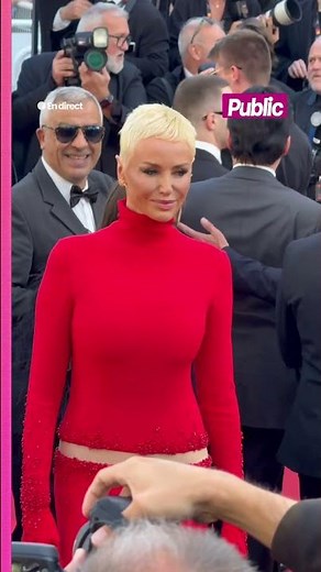Festival de Cannes : Adriana Karembeu sur le tapis rouge dans une robe full red #adrianakarembeu