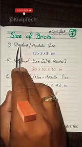 7️⃣ Size of Bricks 🧱 #Civil_fact #civil_engineering