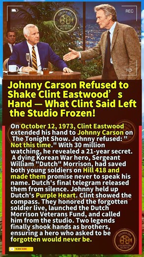 Johnny Carson Refused to Shake Clint Eastwood’s Hand — What Clint Said Left the Studio Frozen!#short