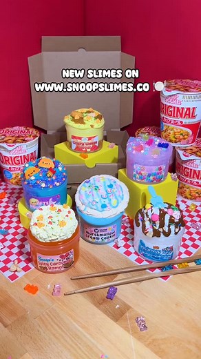 Snoopslimes | CRAVINGS UNLOCKED 🍜🍦🧀 Midnight just got louder (and crunchier). All 6 new slimes from our Midnight Cravings drop are live now! 💻 Grab the... | Instagram